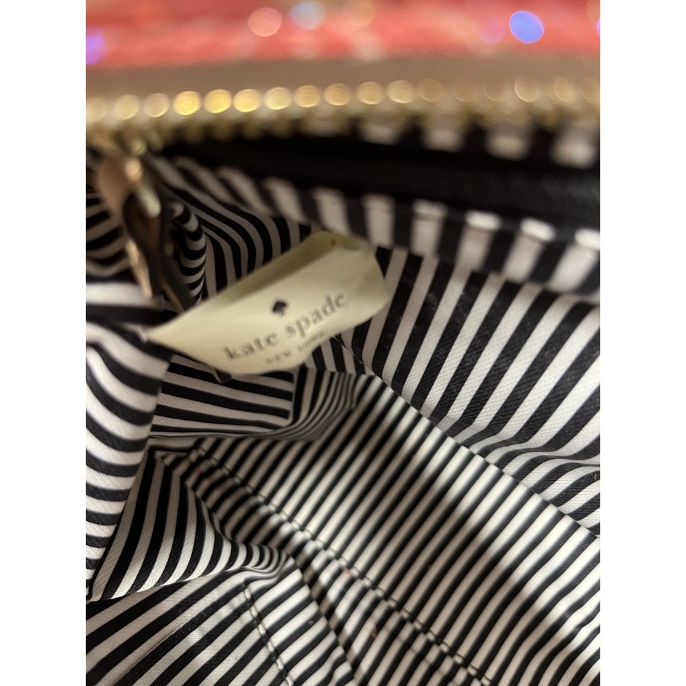 Kate Spade Flights Of Fancy Francis 'Pucker Up' Grapefruit Canvas Tote Purse Bag - Picture 8 of 11